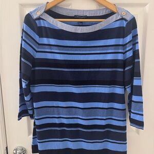 Striped Blue and Black Top